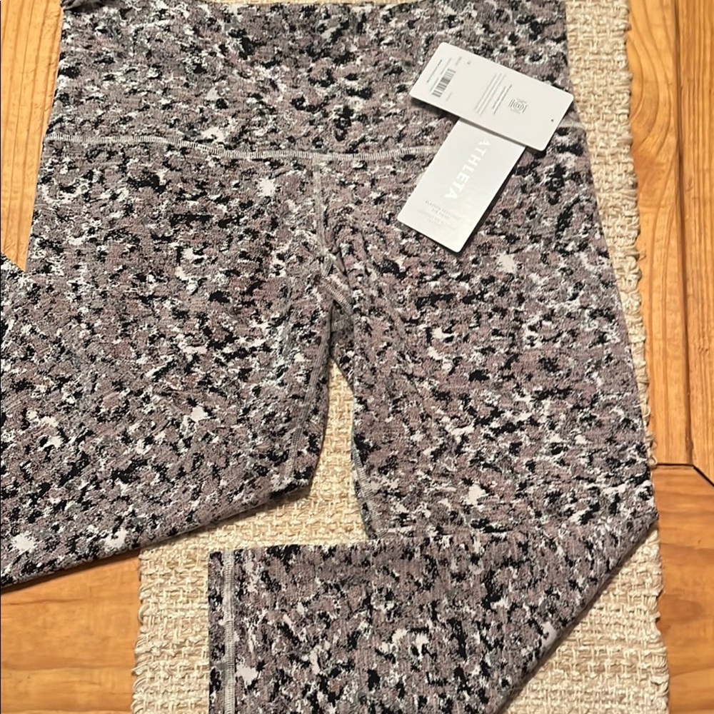 Athleta Black and Gray Leggings with Sleek Design 7/8 length